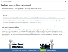 Tablet Screenshot of hochschulstart.de